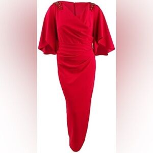 Lady in red holiday dress!